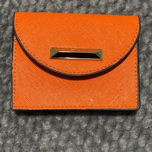 Izzy & Ali Orange Women's Card Holder Wallet with Gold Accent